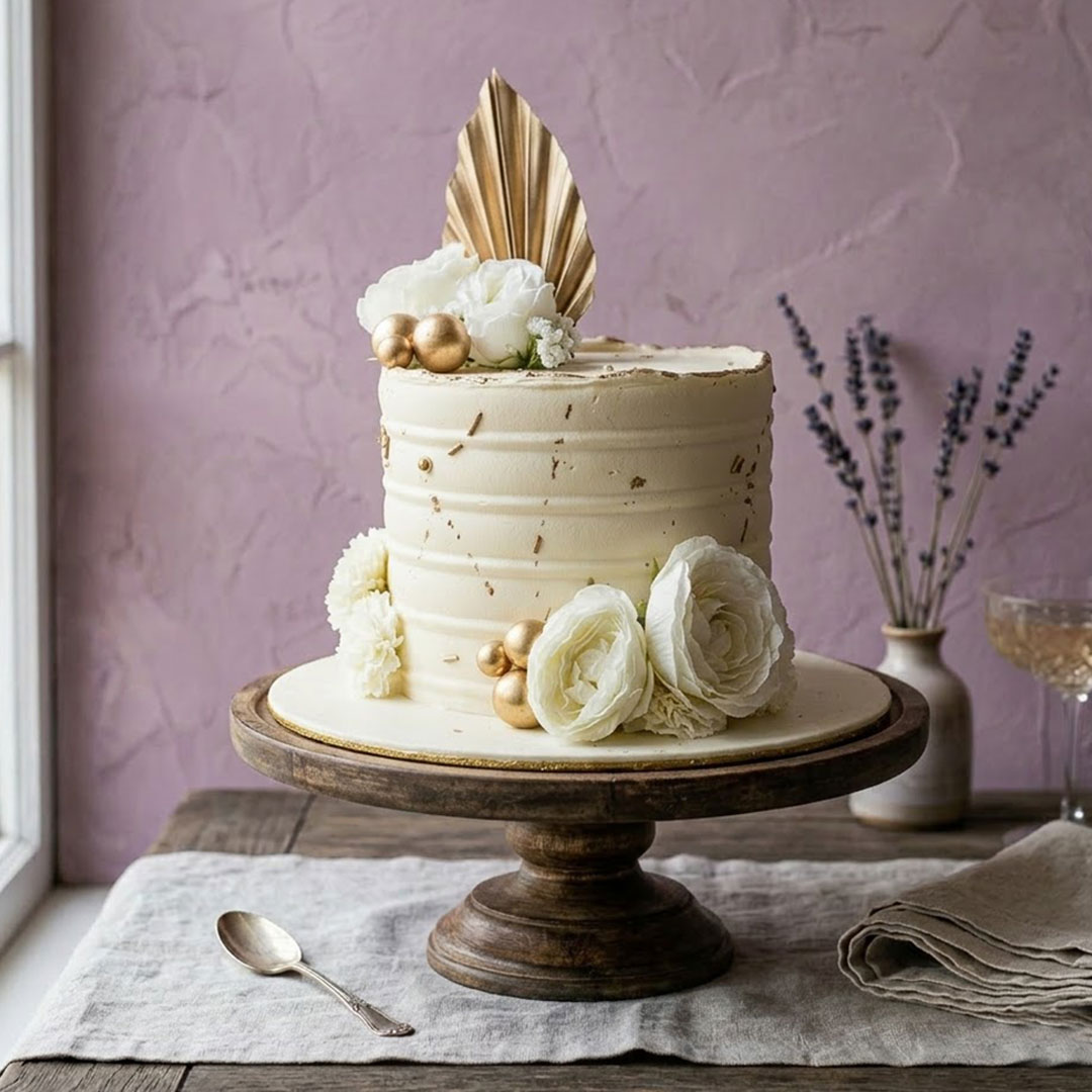 Golden Leaf Elegance Cake