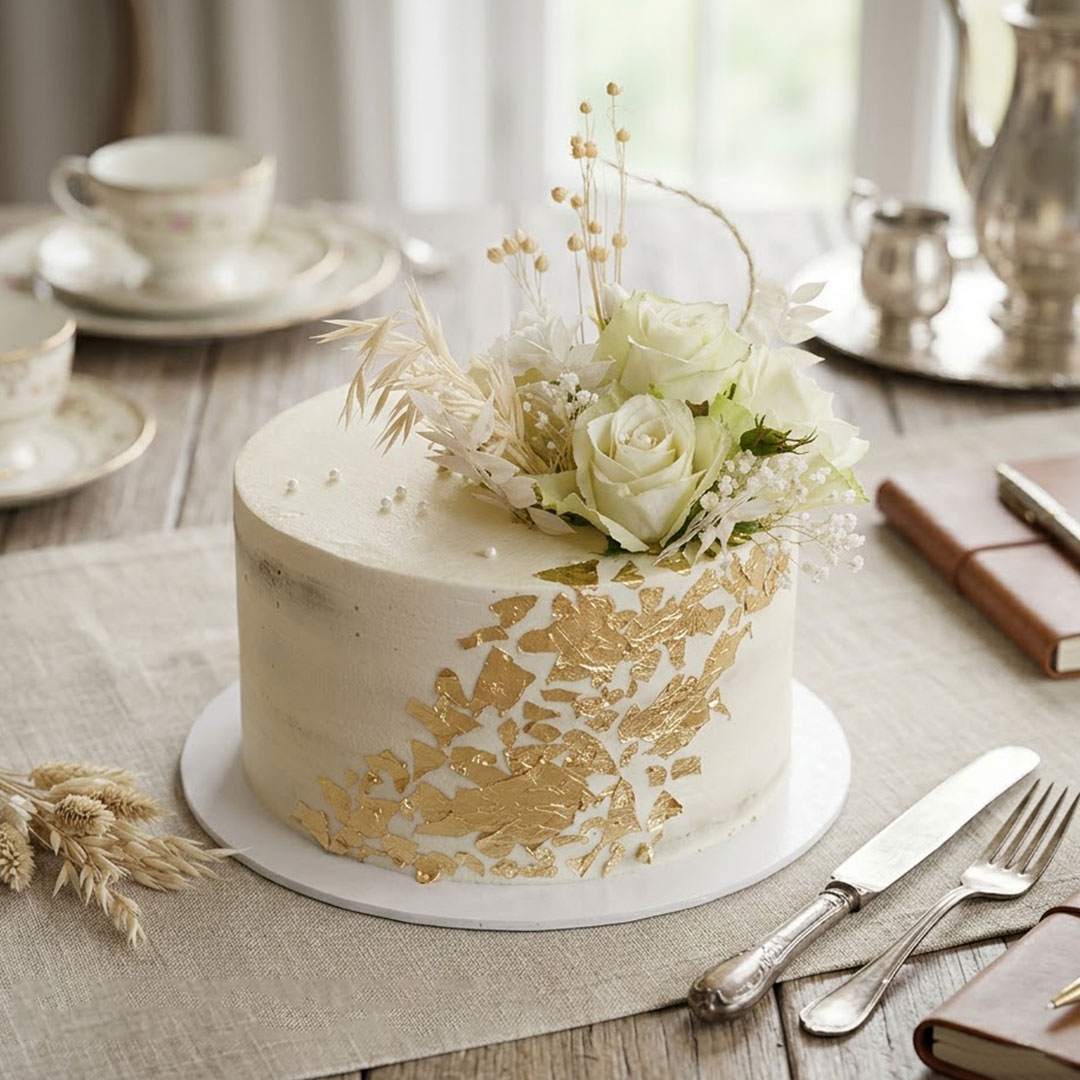 Golden Bloom Luxe Cake