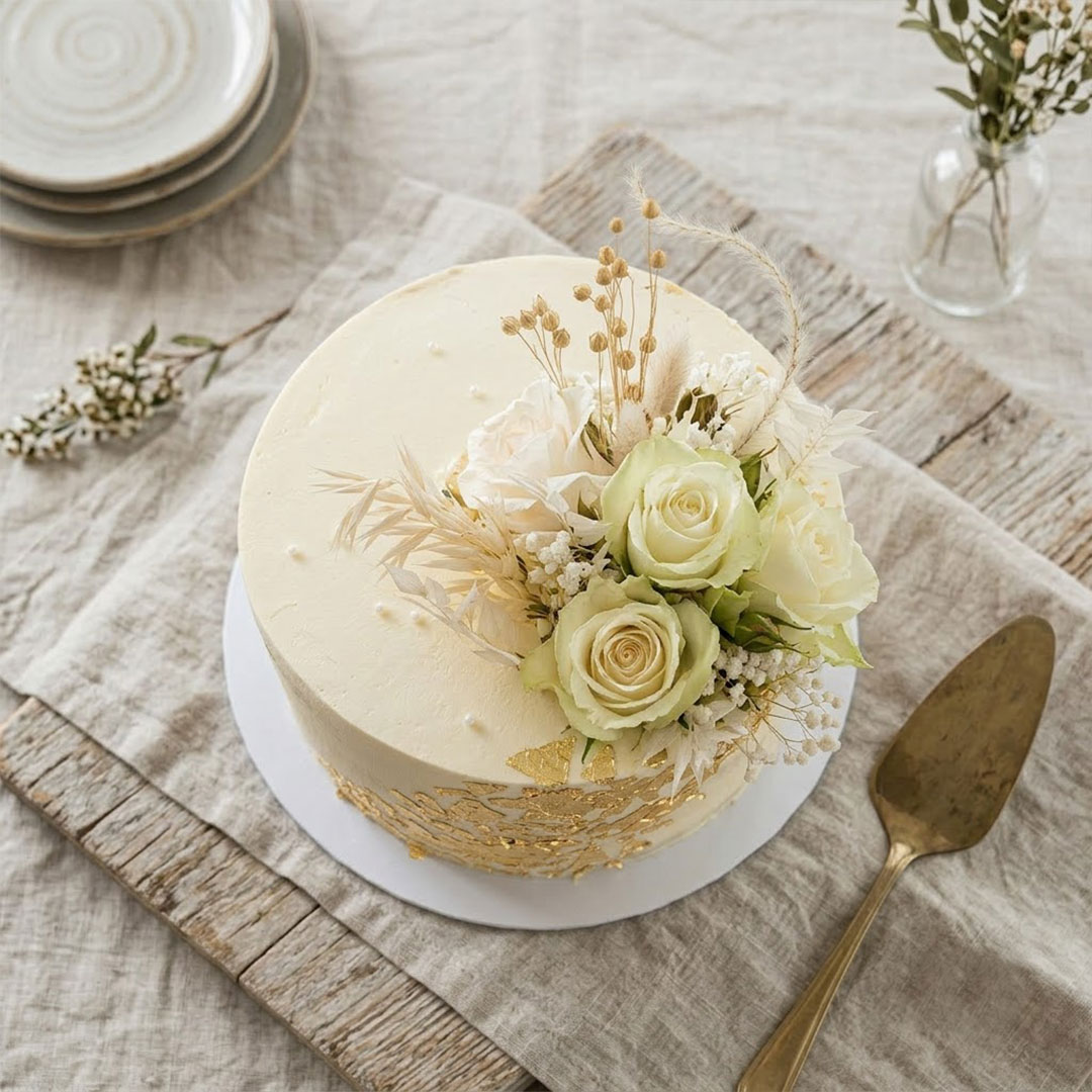 Golden Bloom Luxe Cake