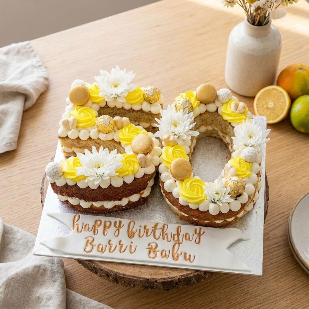 Lemon Daisy Number Cake