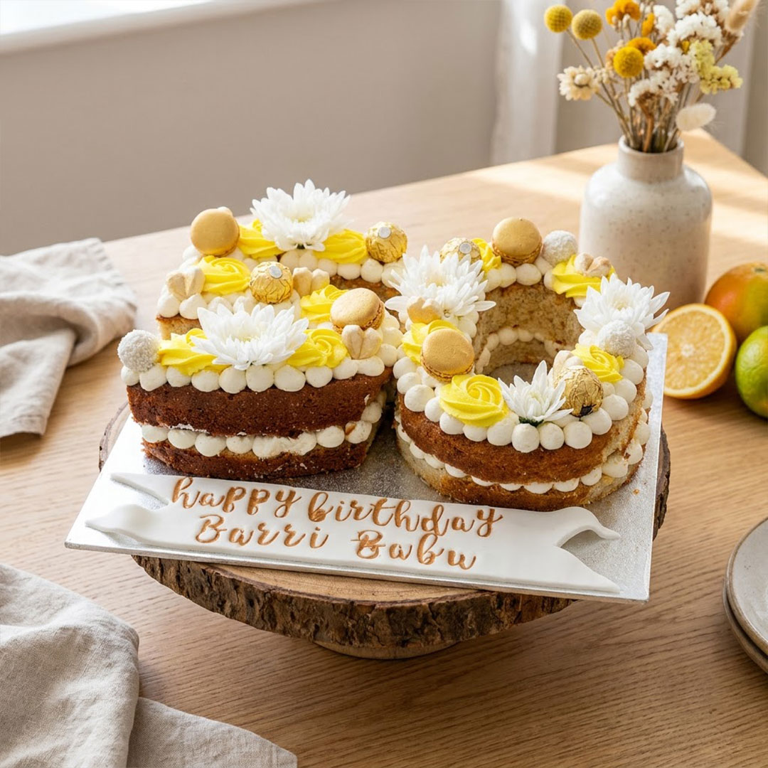 Lemon Daisy Number Cake
