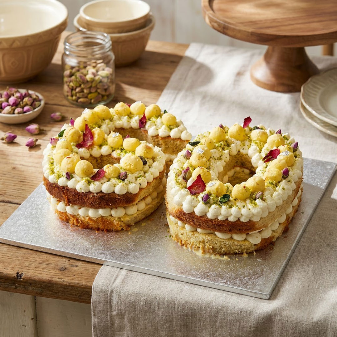 Pistachio Rose Number Cake
