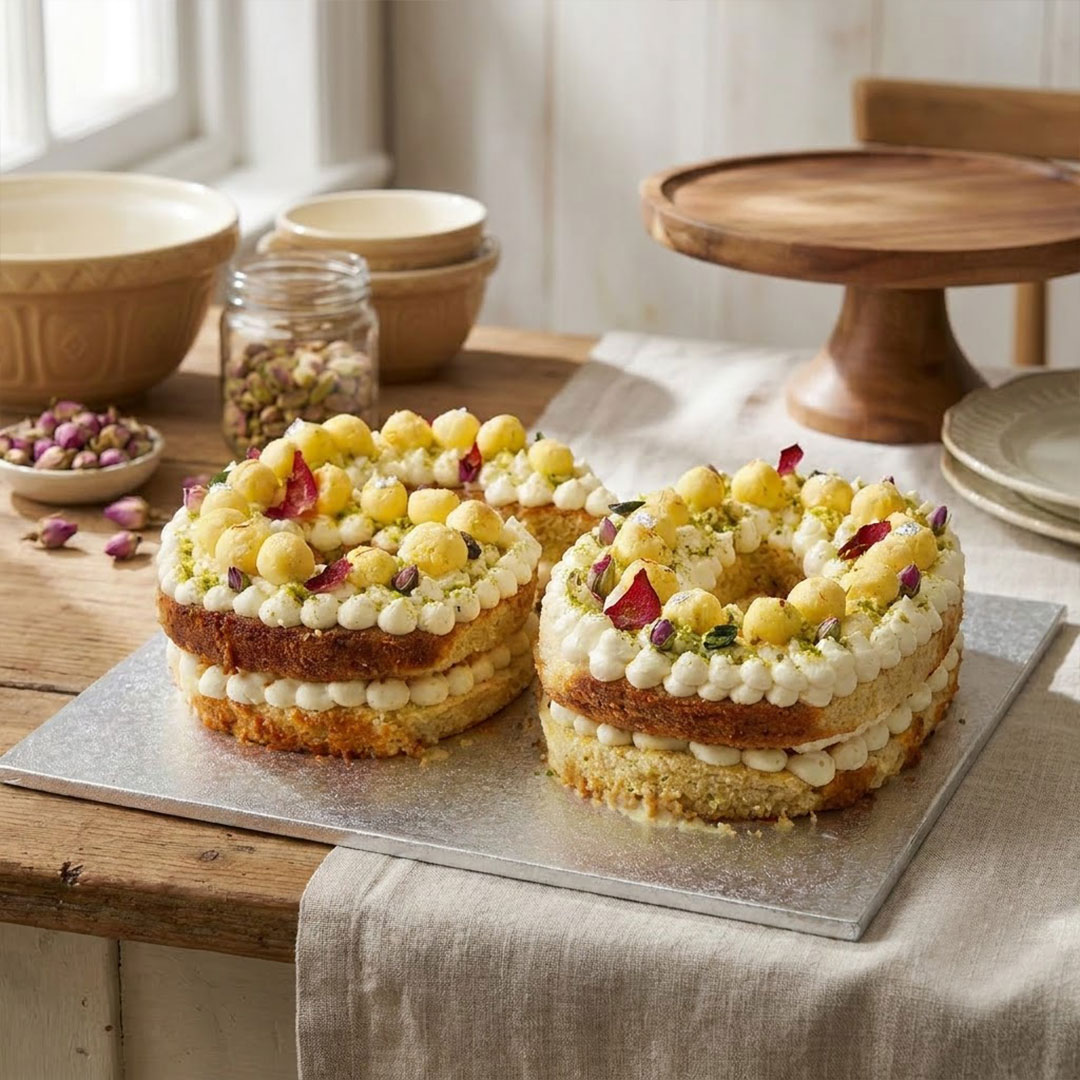 Pistachio Rose Number Cake