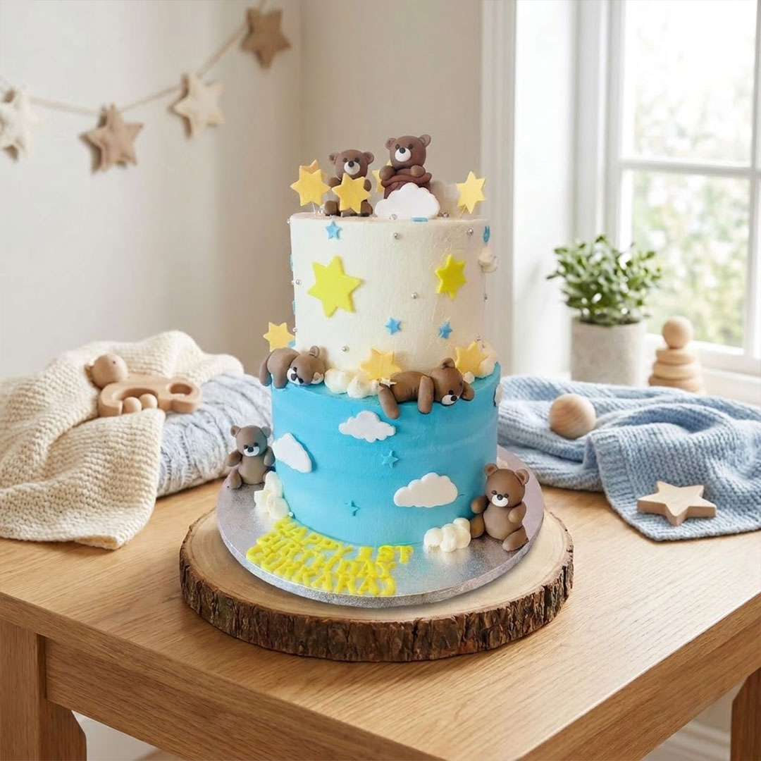 Starry Teddy Bear Cake