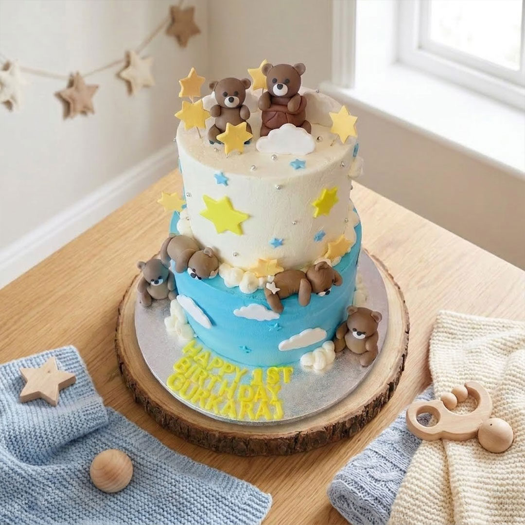 Starry Teddy Bear Cake