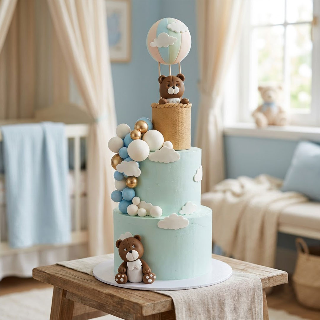 Hot Air Balloon Teddy Cake