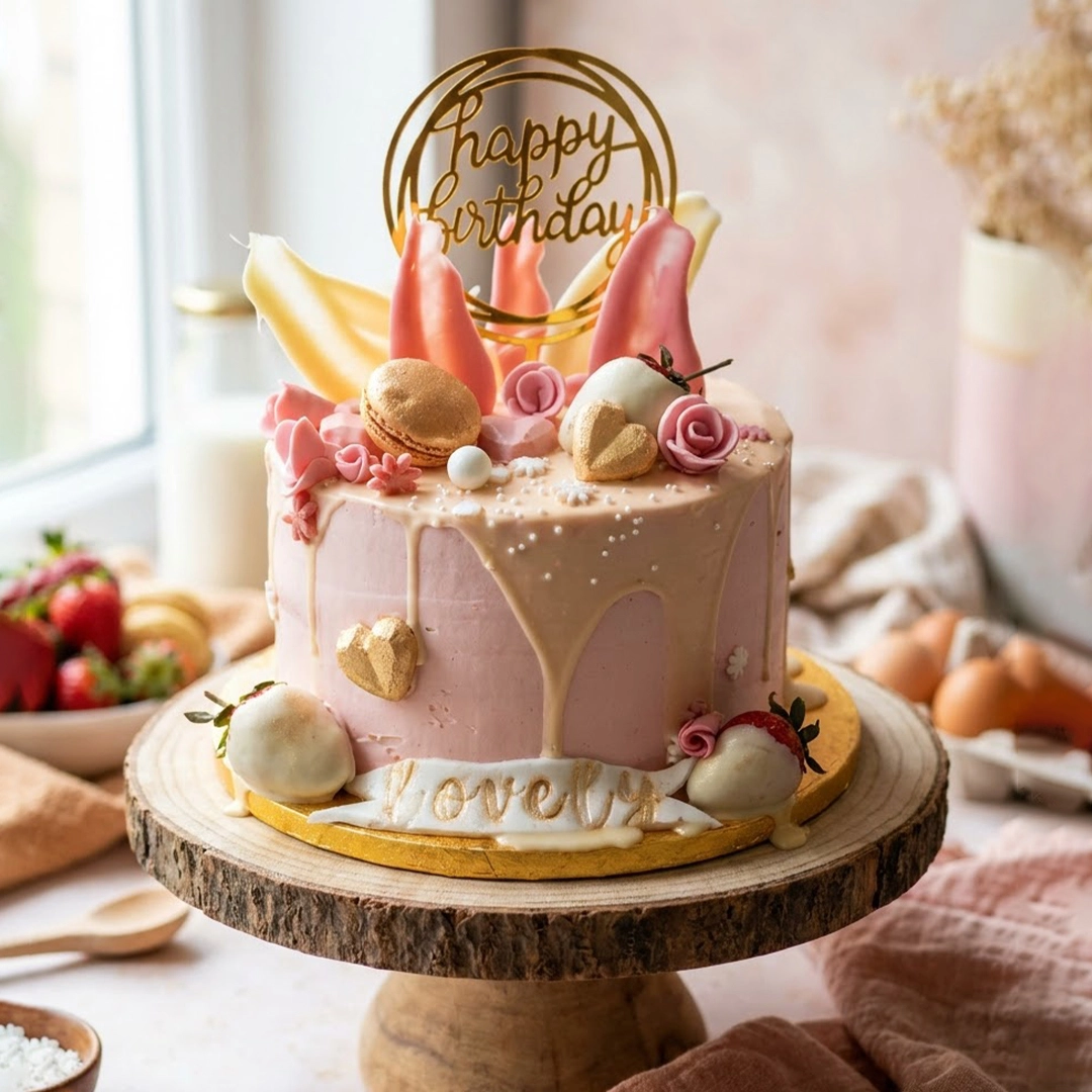 Lovely Pink Drip Cake