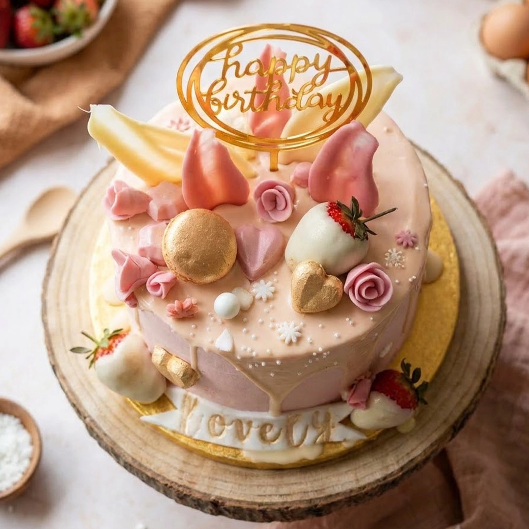 Lovely Pink Drip Cake