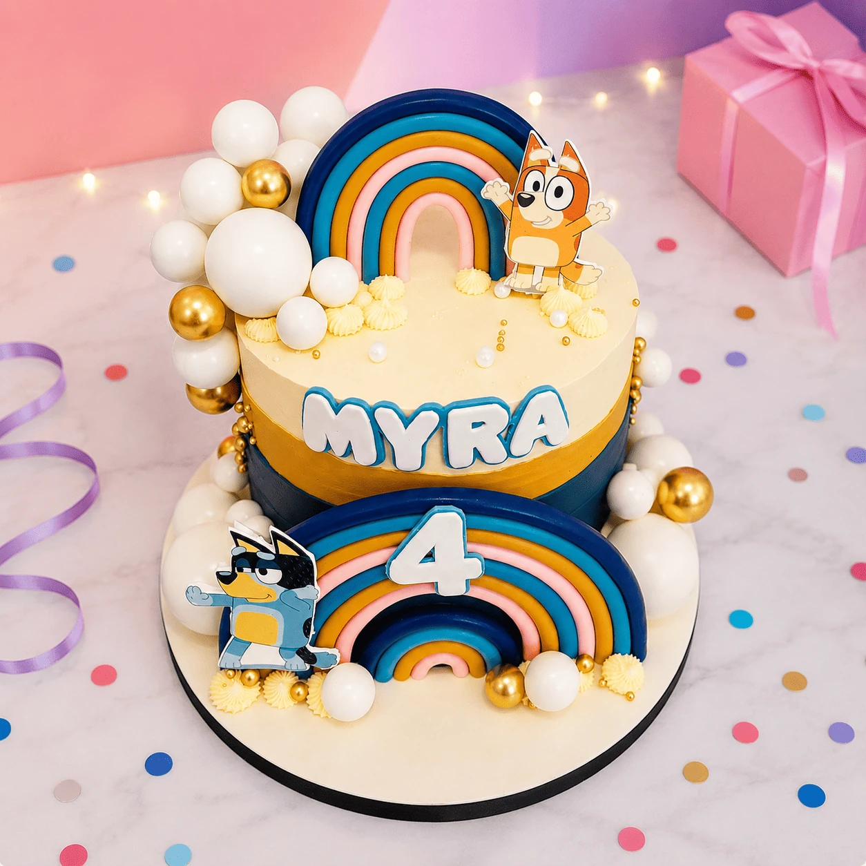 Blue theme cake