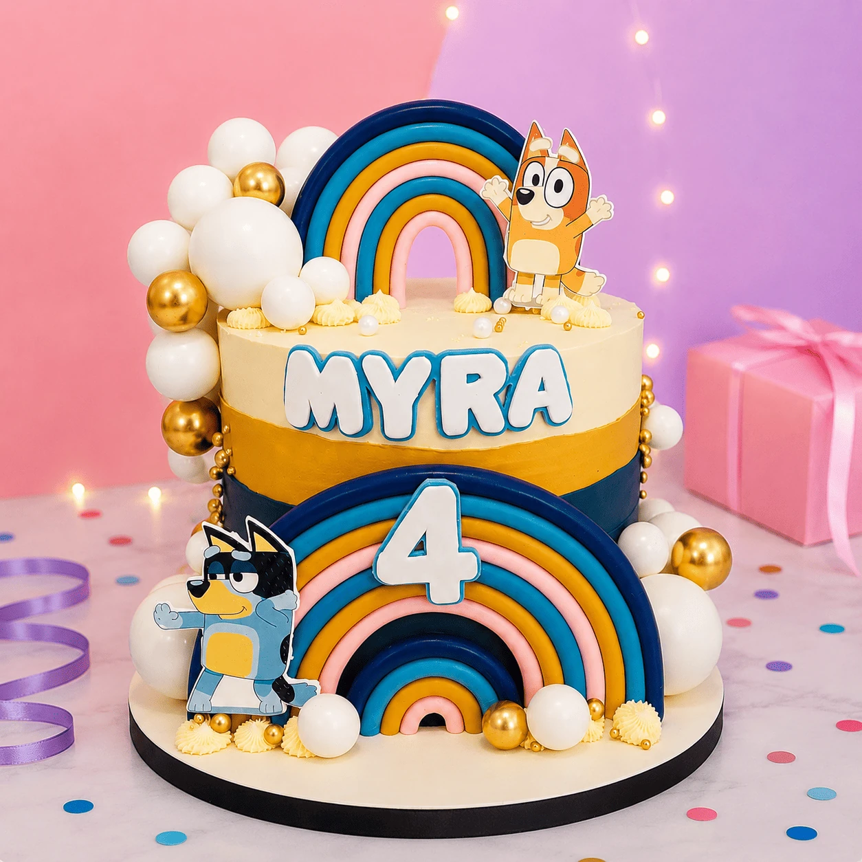 Blue theme cake