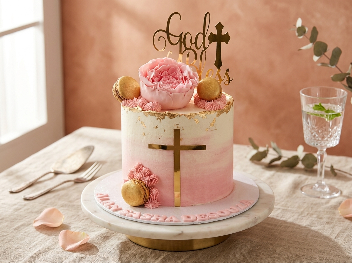 Heart flower cake