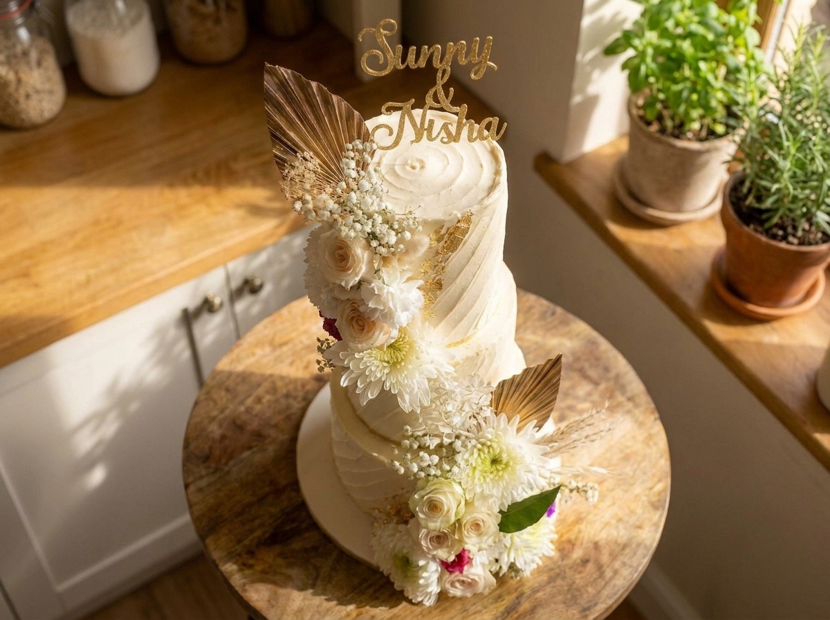 Ivory Gold Leaf Cake