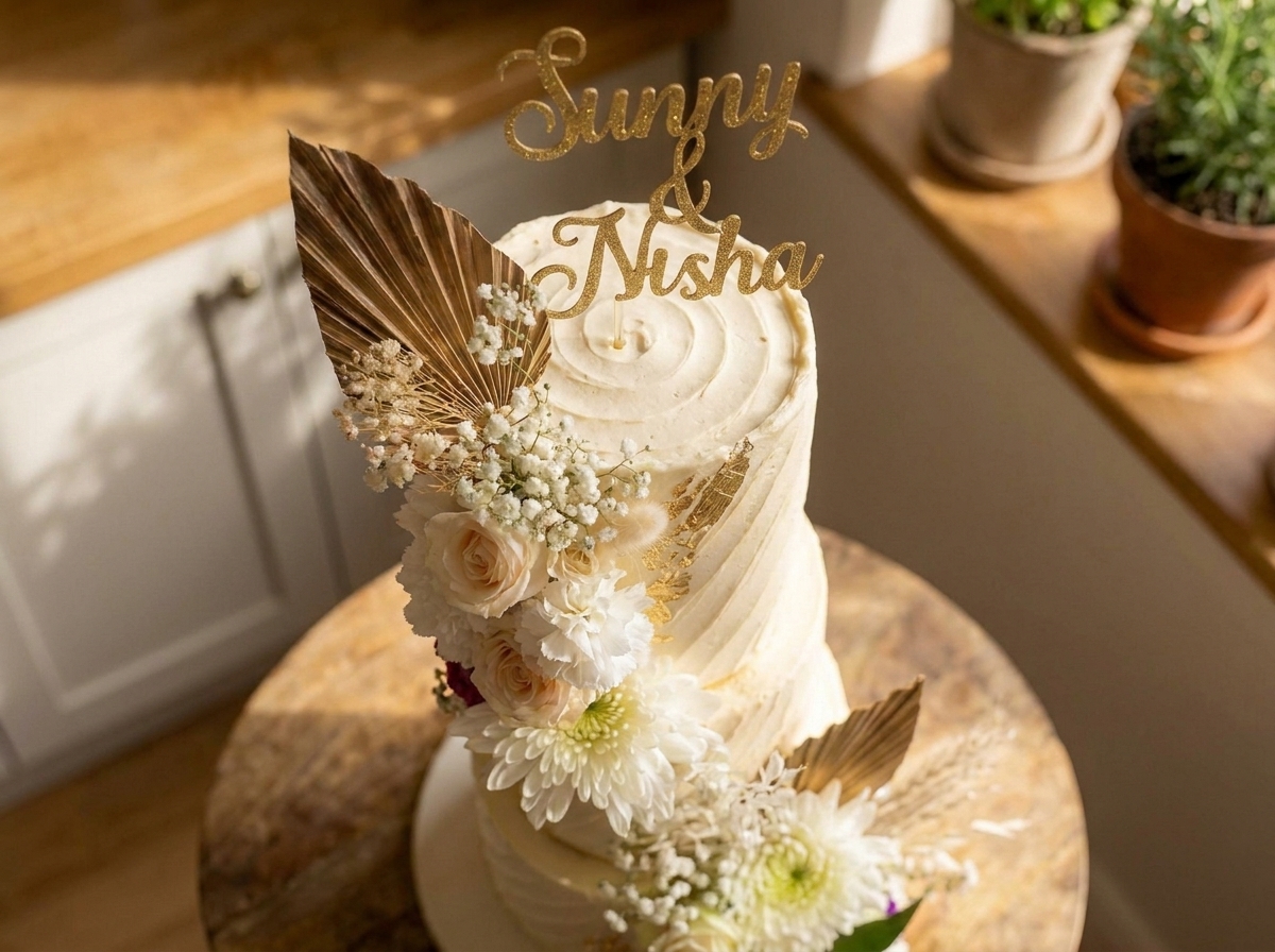 Ivory Gold Leaf Cake