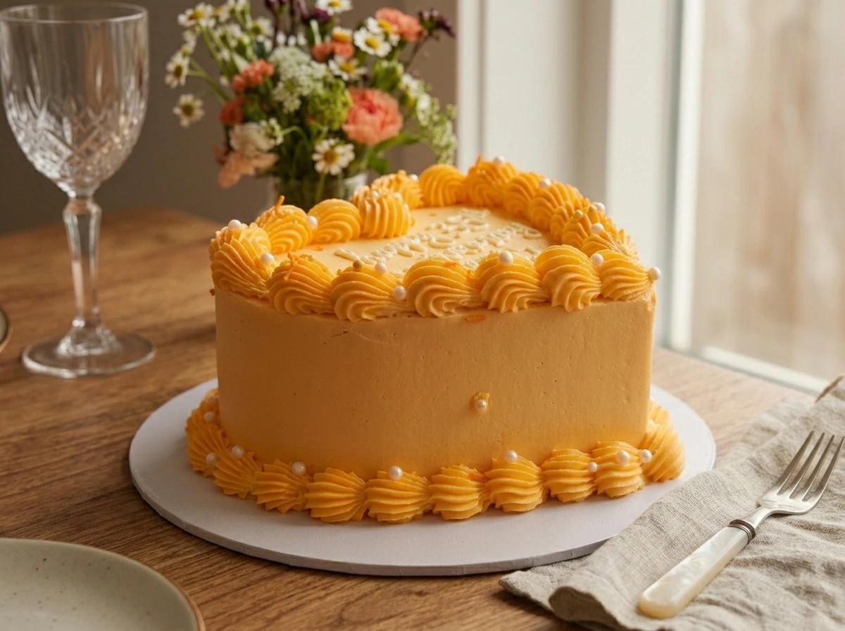 Orange heart cake