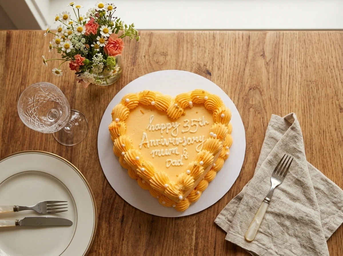 Orange heart cake