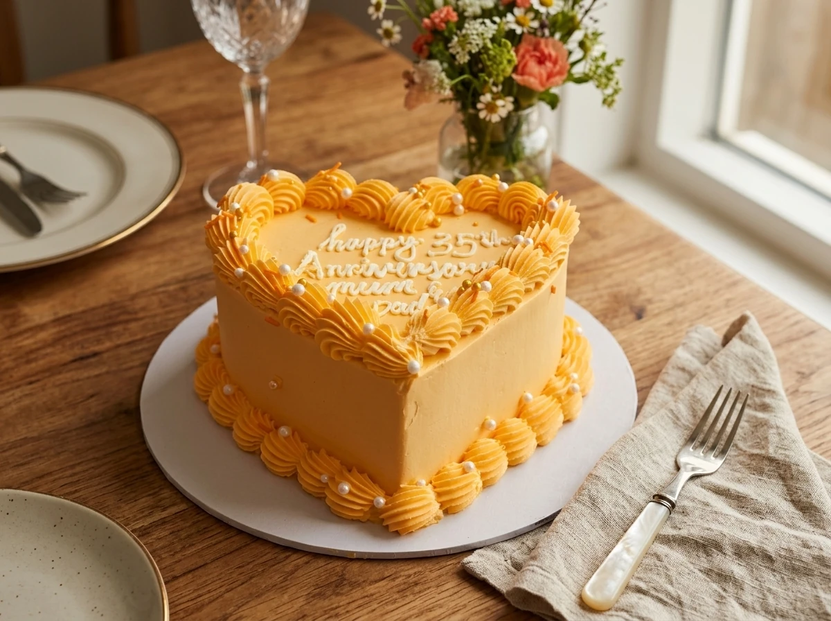 Orange heart cake