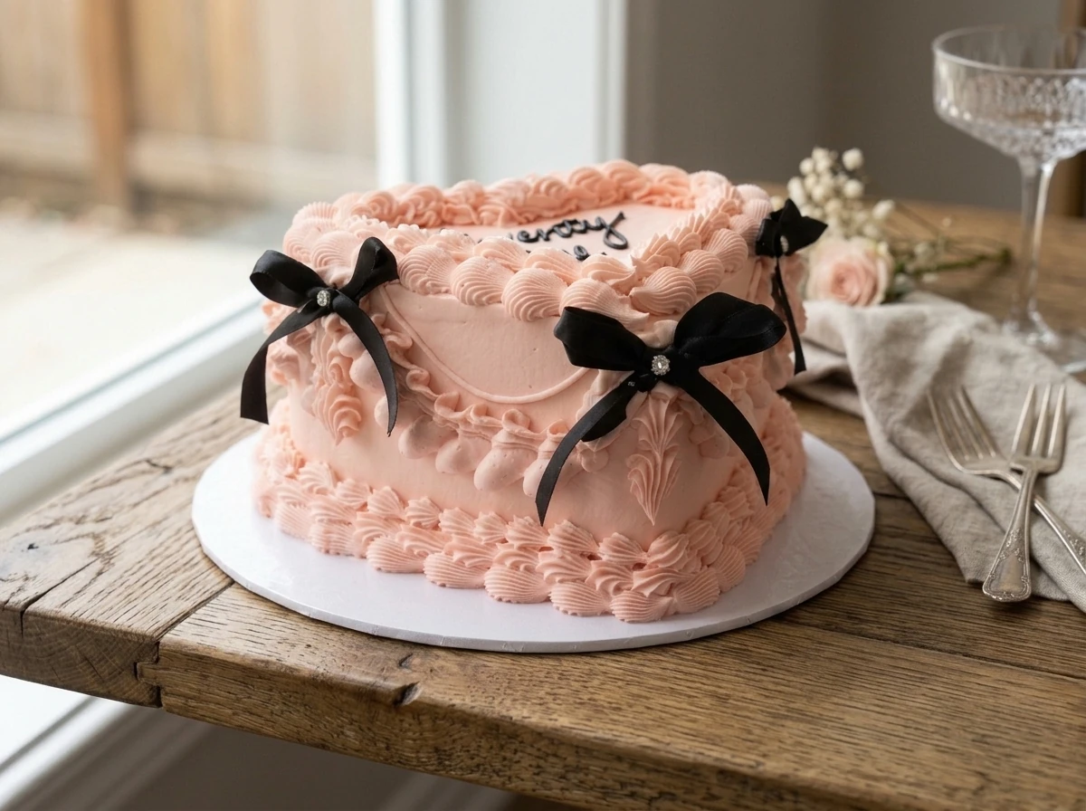 Peach Charm Heart Cake