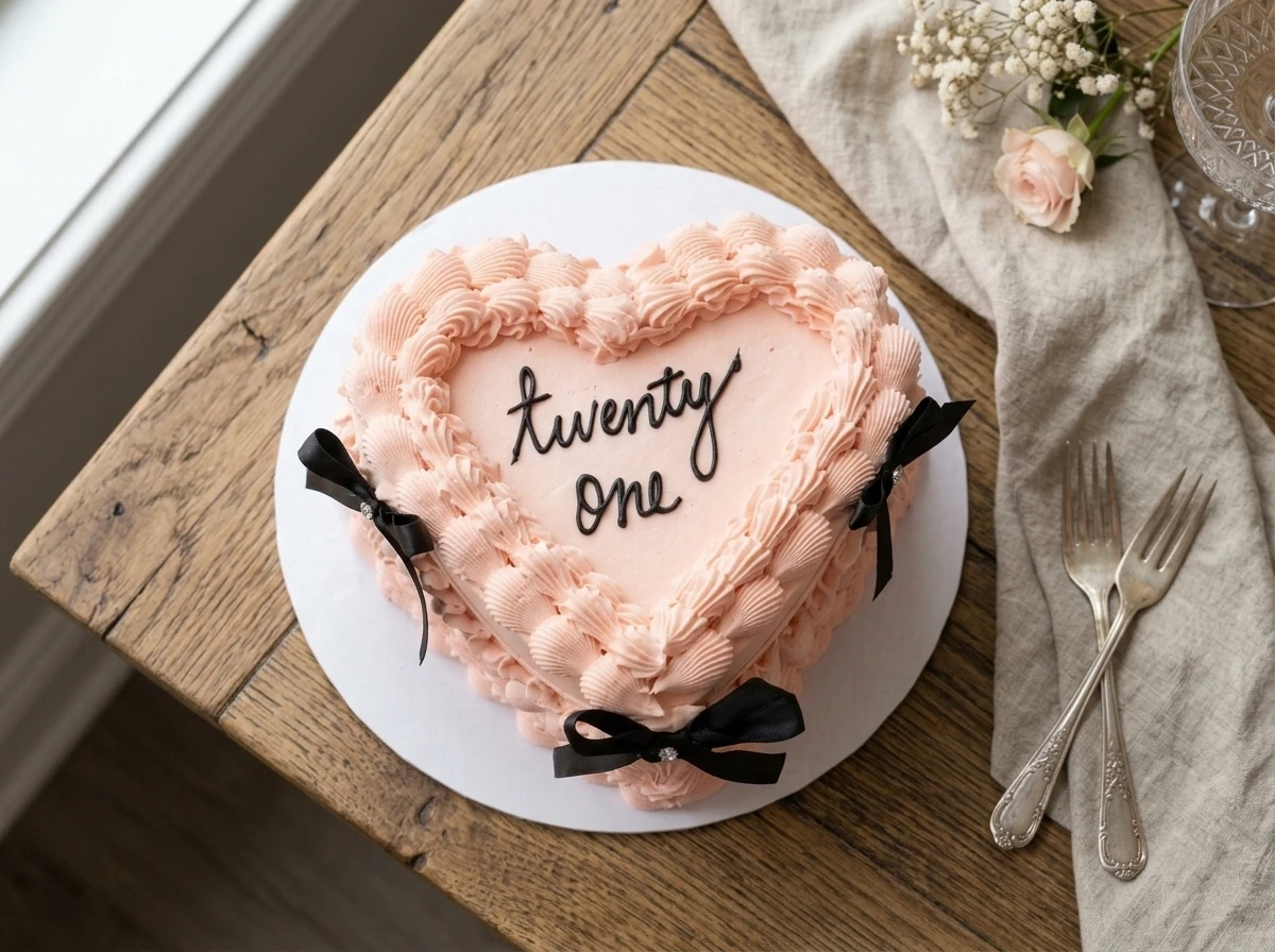 Peach Charm Heart Cake