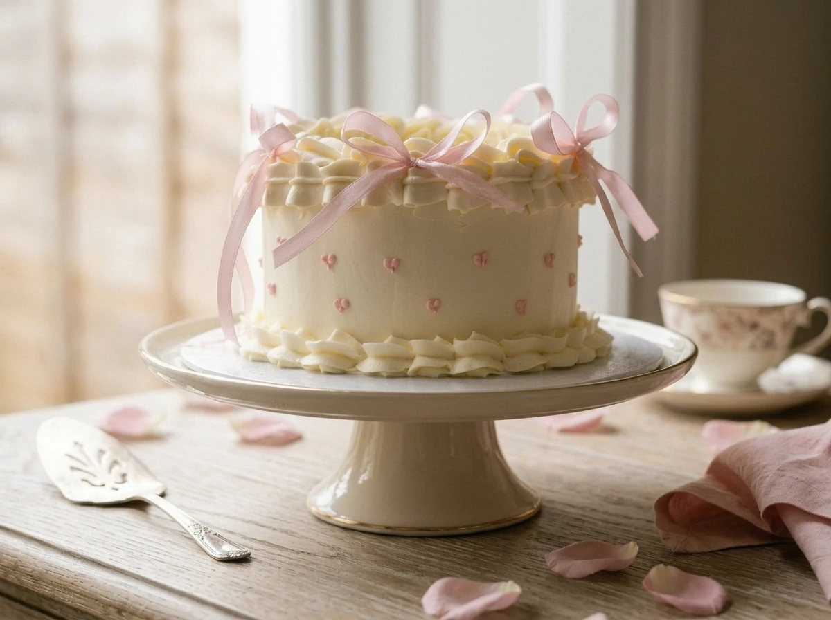 handcrafted Pink Bow Cake