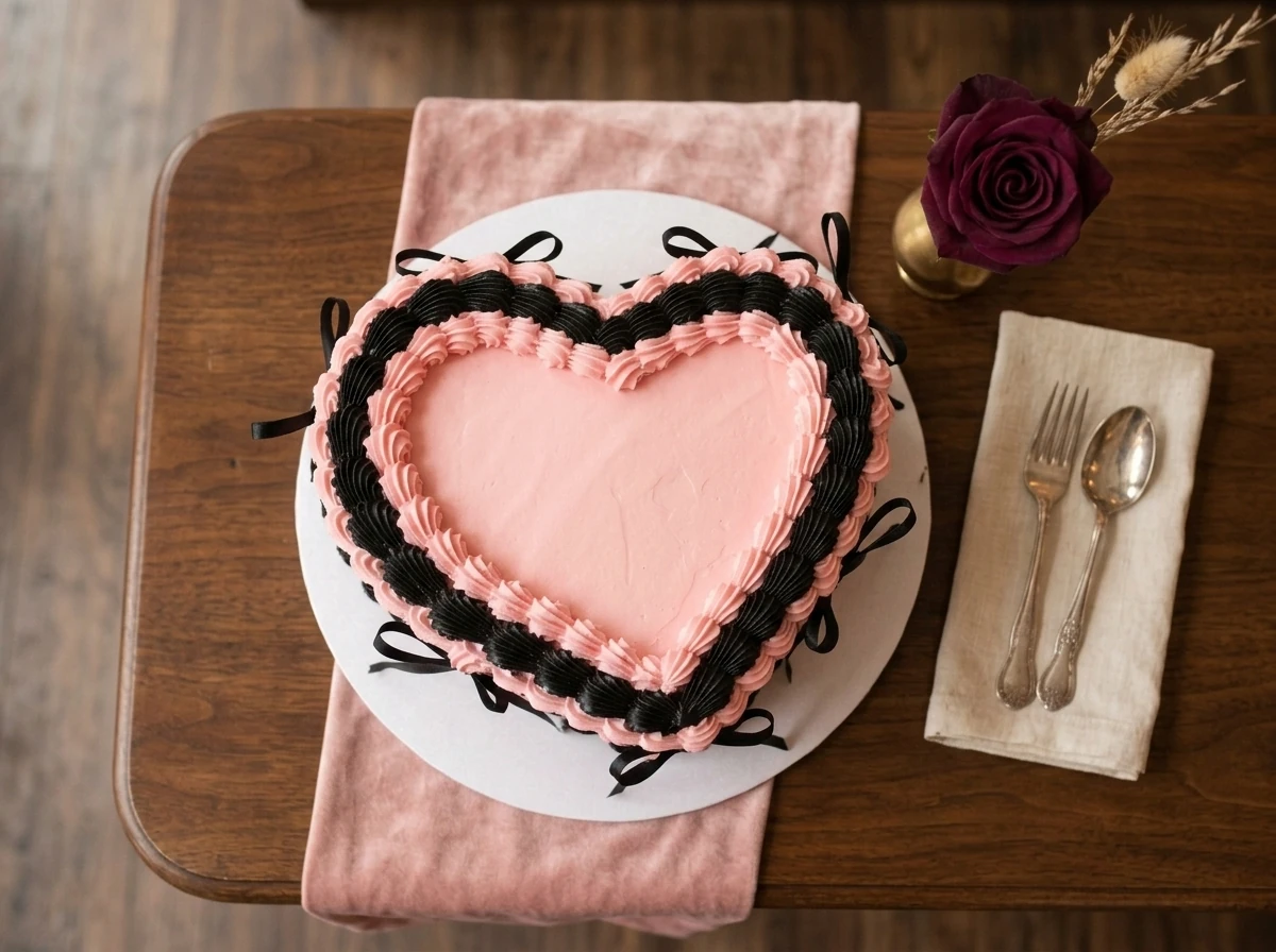 Pink & Black Bow Cake