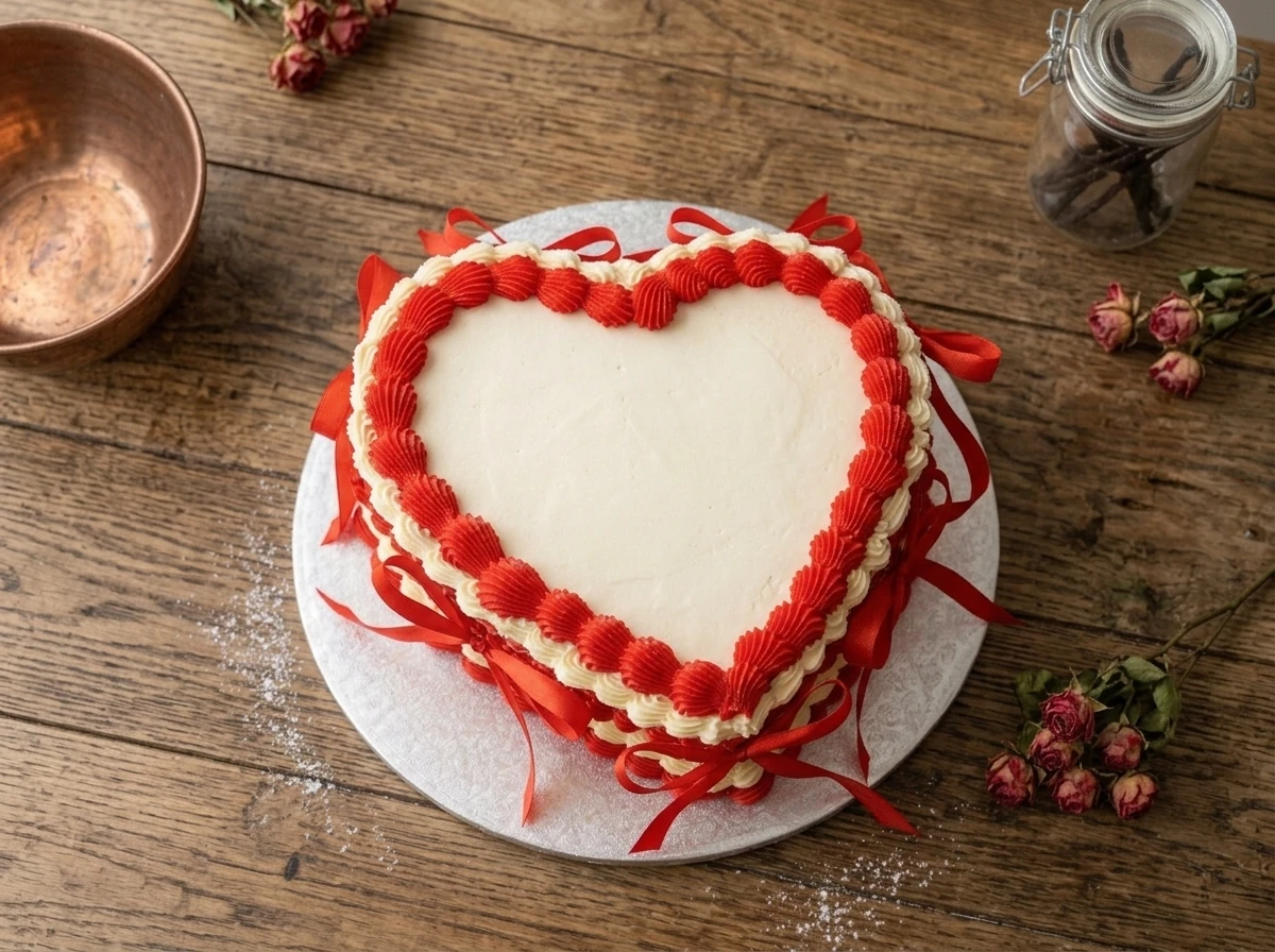 Red & White Bow Cake
