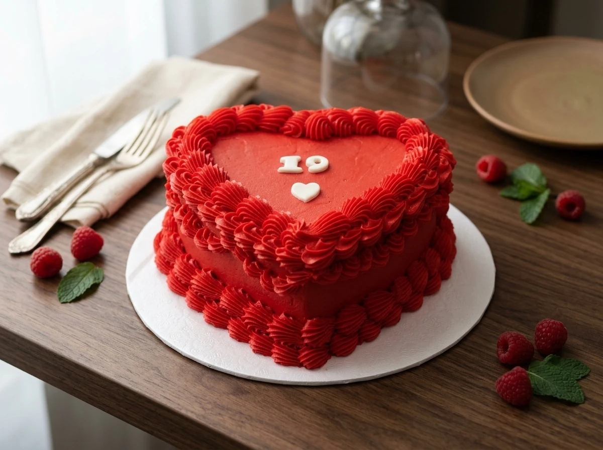 Red Heart Cake