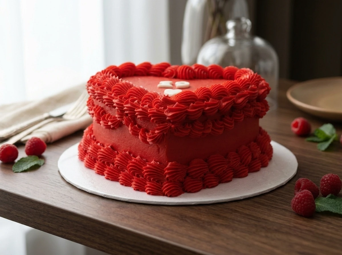 Red Heart Cake