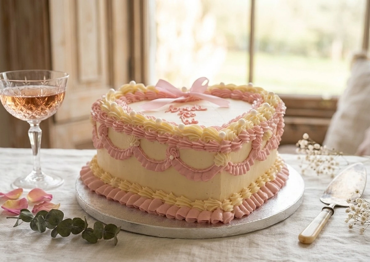 Vintage Pink & White Cake in London | Elegant Celebration Cakes