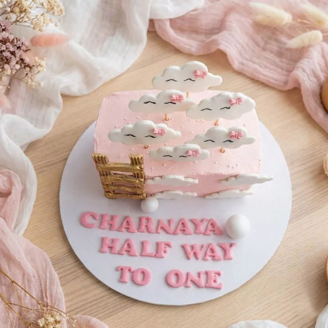 Dreamy Clouds Half Birthday Cake