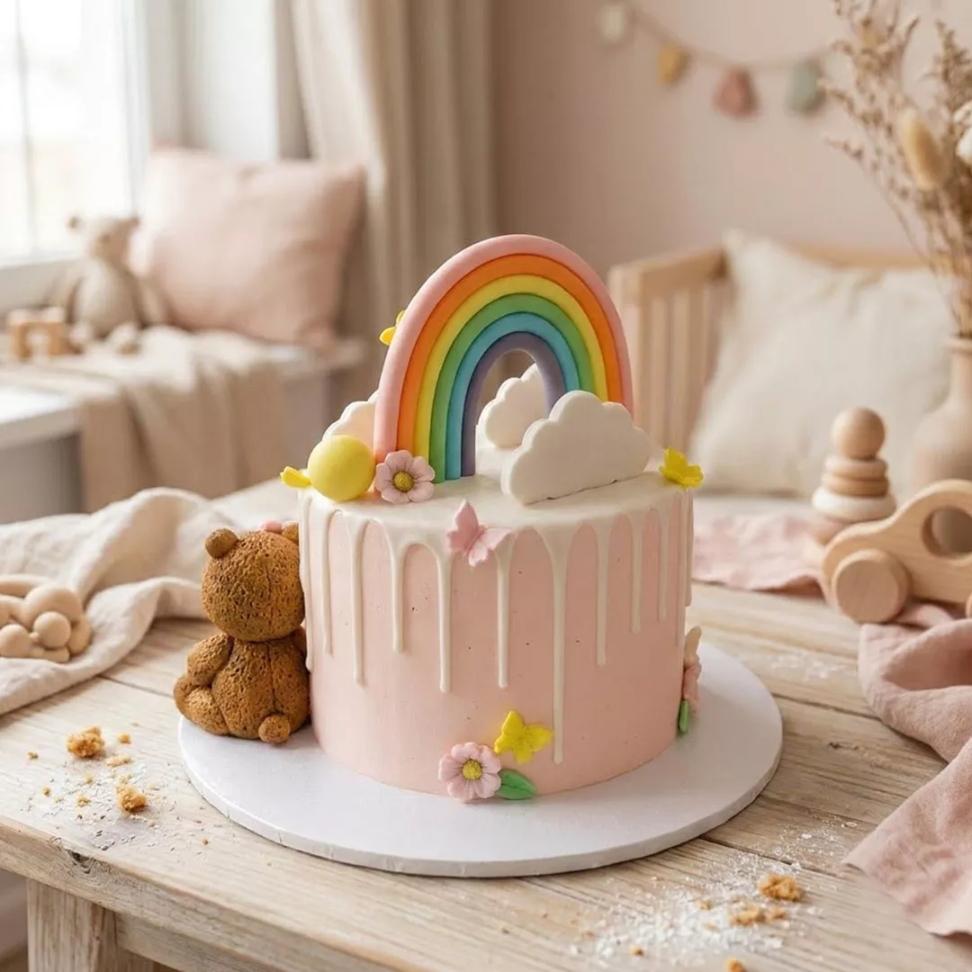 Rainbow Half Birthday Cake
